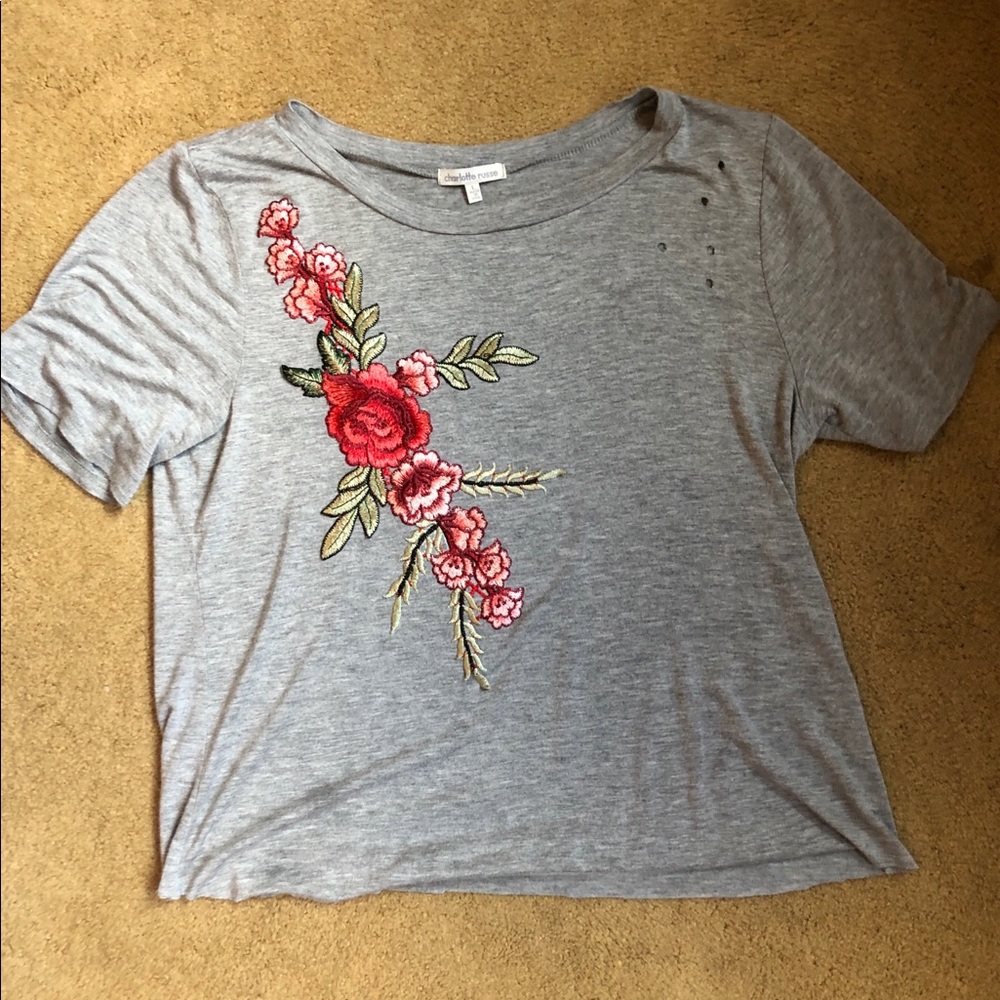 Charlotte Russe gray crop top